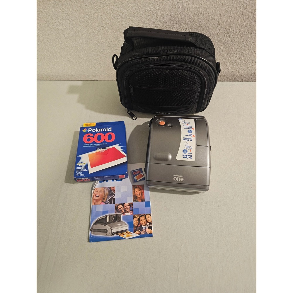 Polaroid One Instant Film Camera Silver With Case And 600 Film Pack